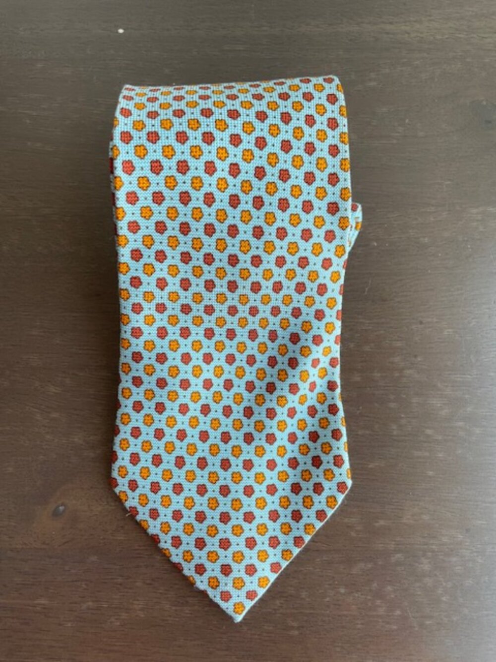 ERMENEGILDO ZEGNA Silk Tie Floral 100% Silk Necktie Blue Made in Italy 4"